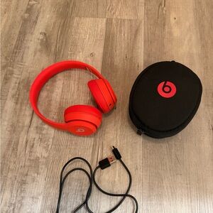 Beats by Dre Red Headphones with Black Case